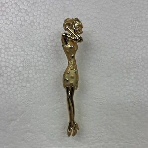 AJC Elegant Gold-Tone Woman Figure Brooch